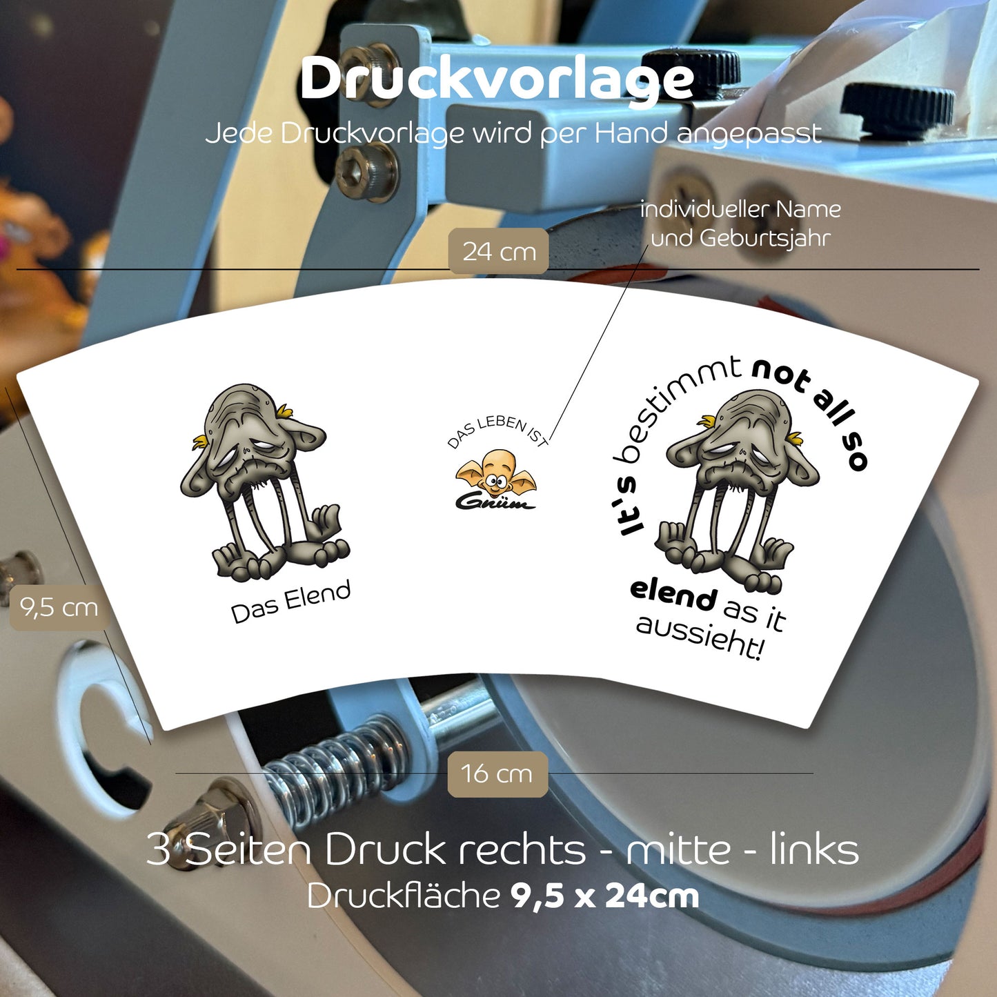 Gnümie Elend Tasse 300ml personalisierbar