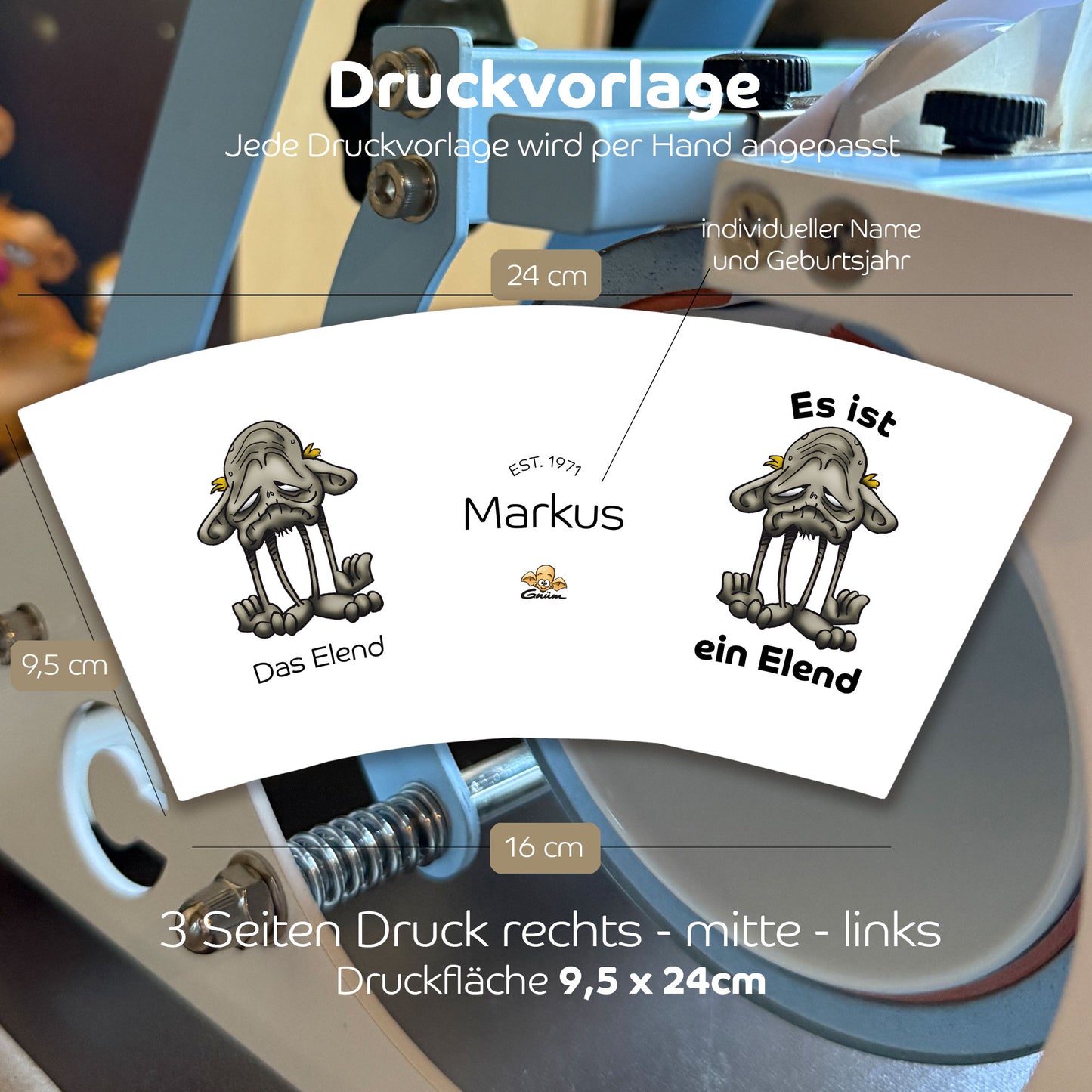 Gnümie Elend2 Tasse 300ml personalisierbar