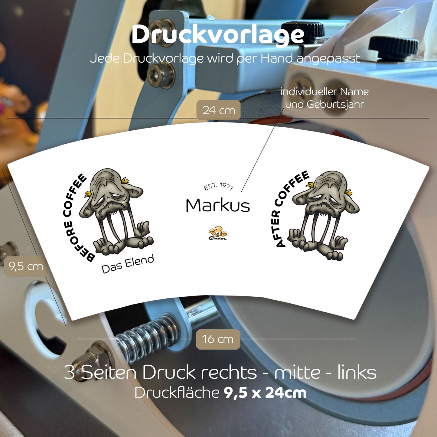 Gnümie Elend3 Tasse 300ml personalisierbar