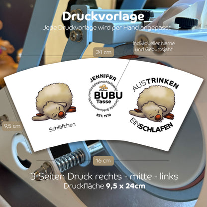 Gnümie Schläfchen3 Tasse 300ml personalisierbar