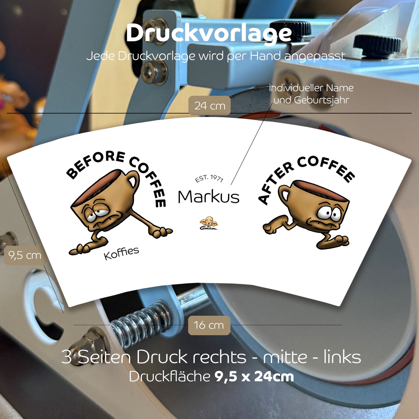 Gnümie Koffie3 Tasse 300ml personalisierbar