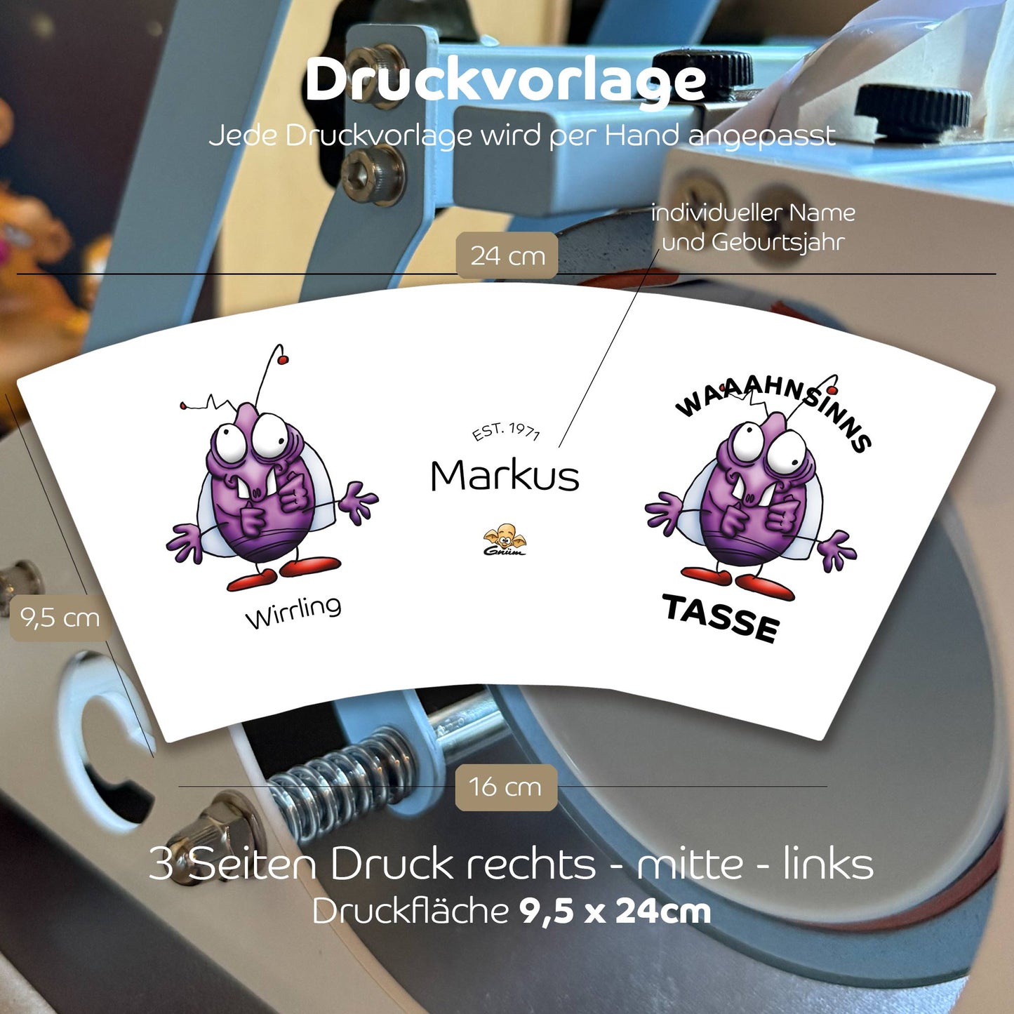Gnümie Wirrling Tasse 300ml personalisierbar