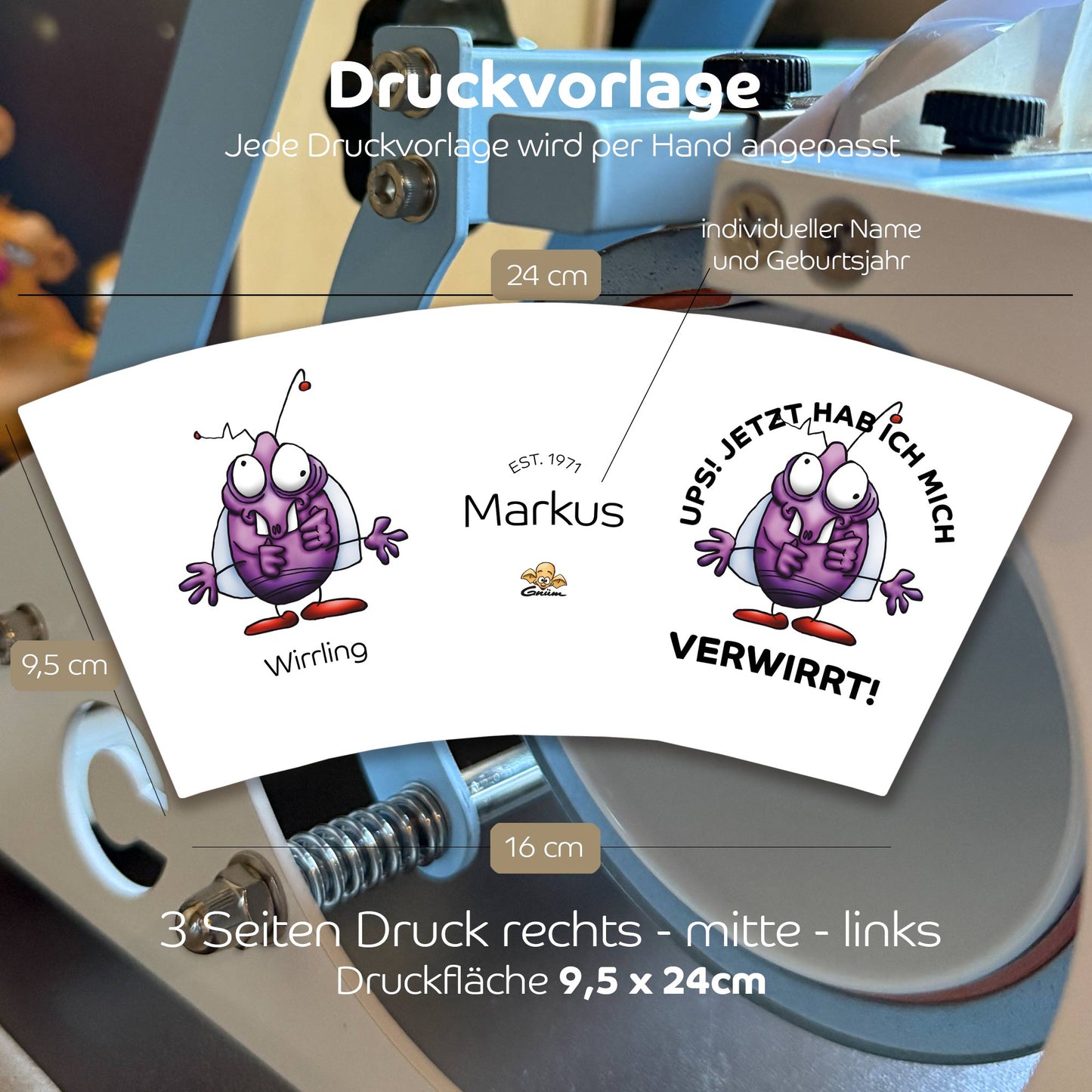 Gnümie Wirrling2 Tasse 300ml personalisierbar