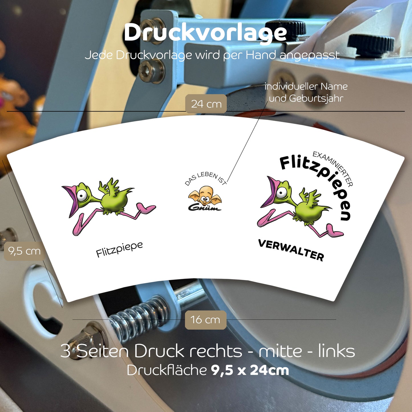 Gnümie Flitzpiepen5 Tasse 300ml personalisierbar