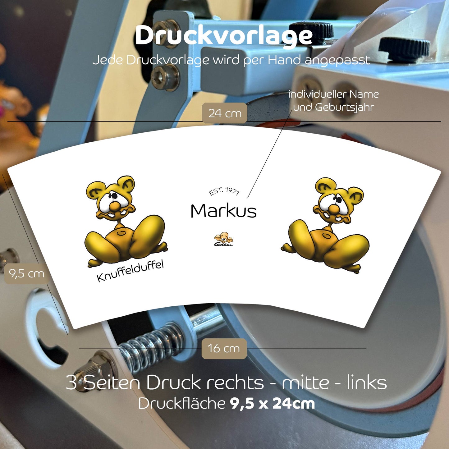 Gnümie Knuffelduffel Tasse 300ml personalisierbar